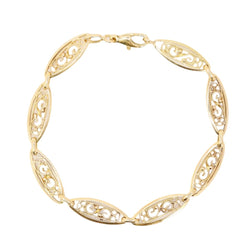 Bracelet chaîne maille filigrane or jaune - Castafiore