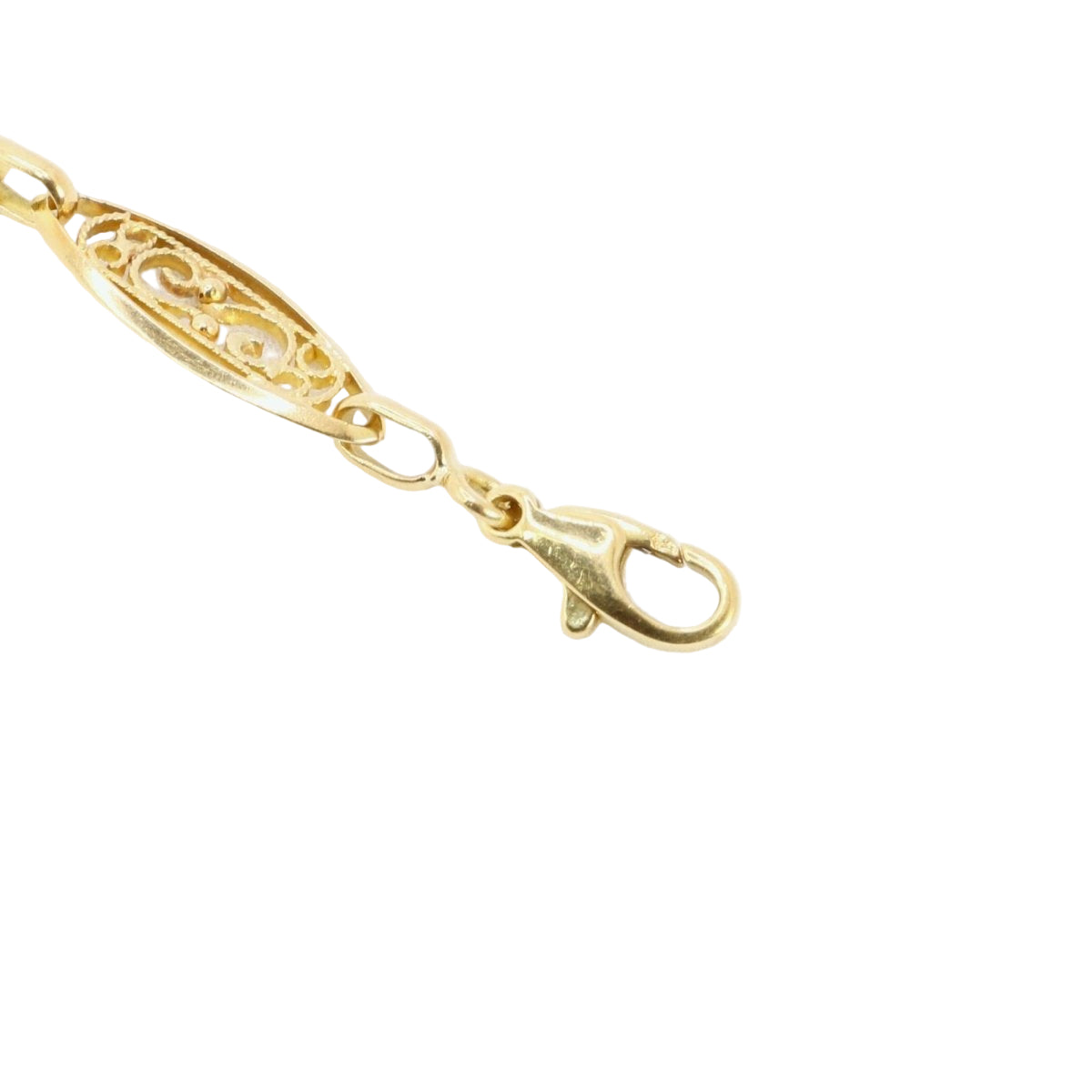 Bracelet chaîne maille filigrane or jaune - Castafiore