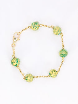 Bracelet chaine or jaune perles de Murano - Castafiore
