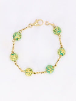 Bracelet chaine or jaune perles de Murano - Castafiore