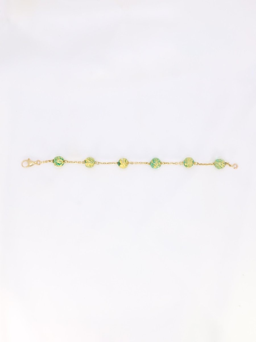 Bracelet chaine or jaune perles de Murano - Castafiore