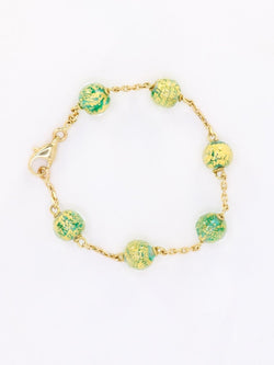 Bracelet chaine or jaune perles de Murano - Castafiore
