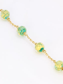 Bracelet chaine or jaune perles de Murano - Castafiore