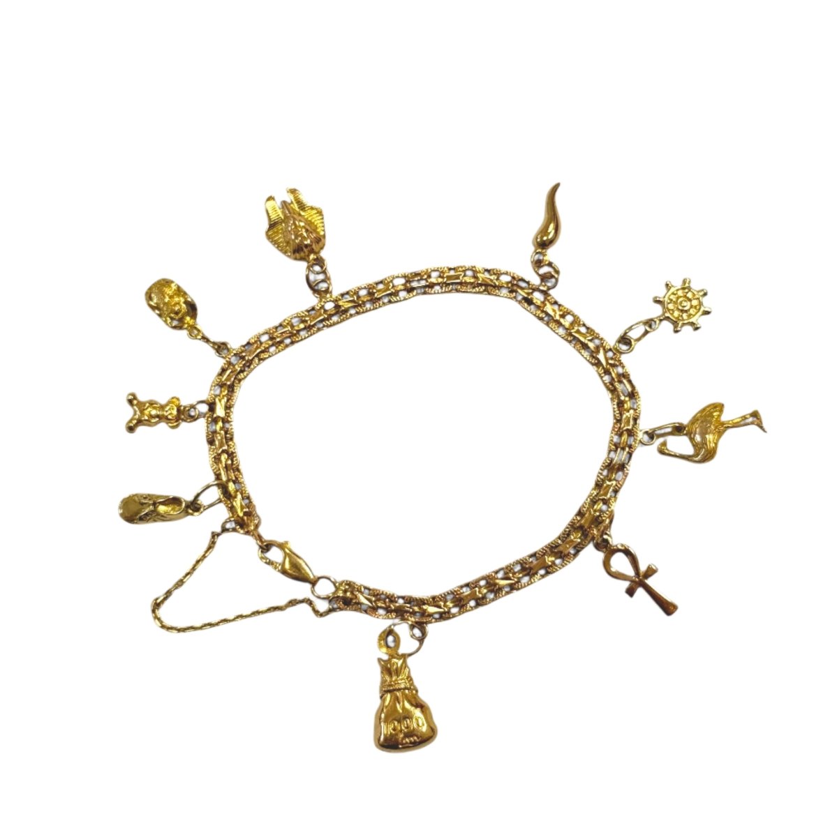 Bracelet Charm's maille en or jaune - Castafiore