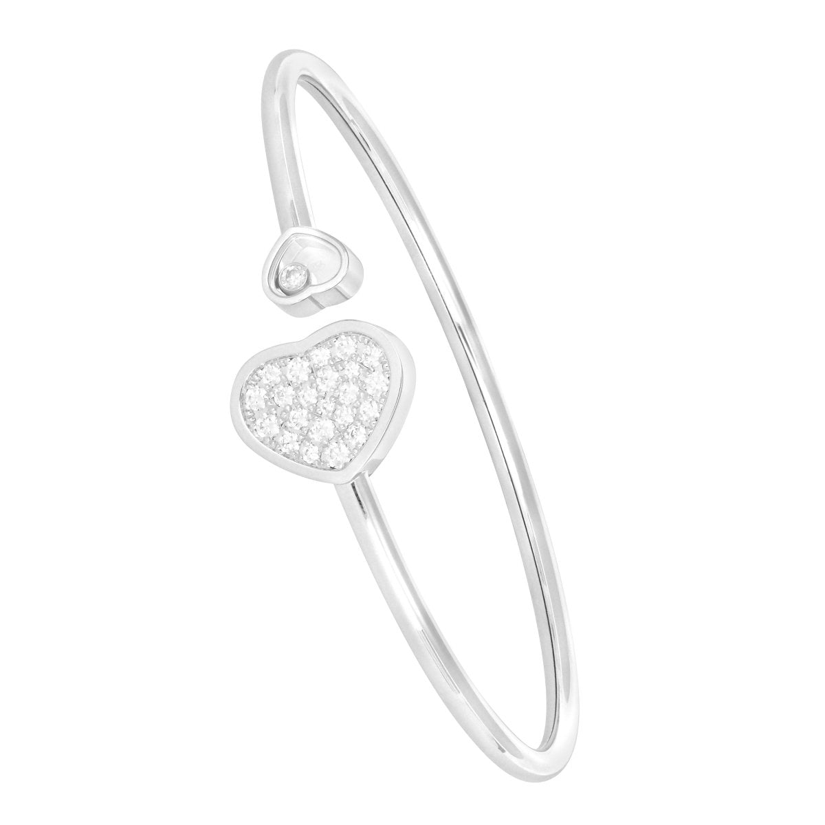 Bracelet Chopard Happy Hearts Or blanc, Onyx et Diamants - Castafiore