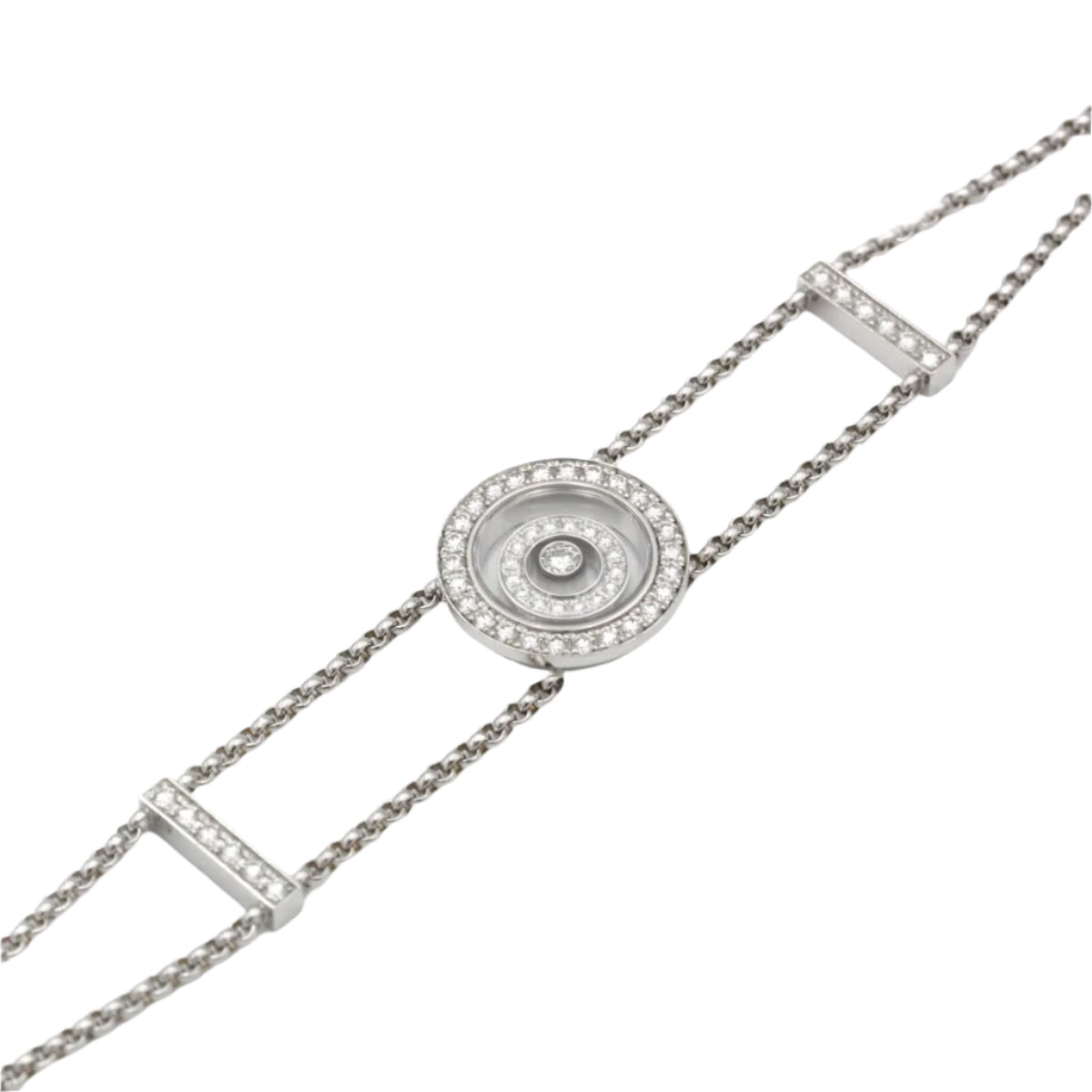 Bracelet CHOPARD "Happy Spirit" en or blanc et diamants - Castafiore