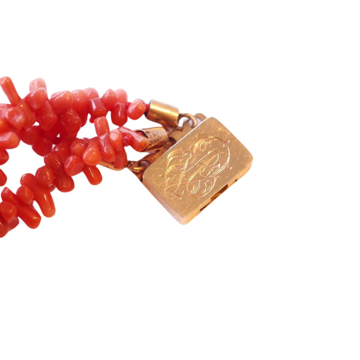 Bracelet corail fermoir en or - Castafiore