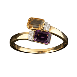 Bracelet DAMIANI en or jaune, topaze, améthyste et diamants - Castafiore