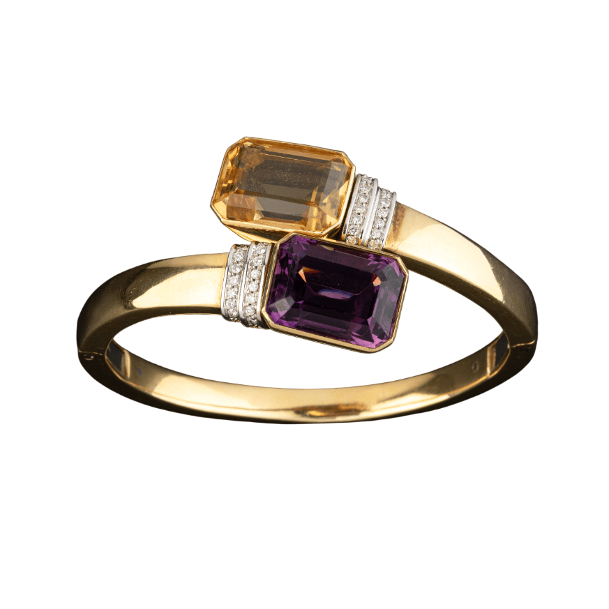 Bracelet DAMIANI en or jaune, topaze, améthyste et diamants - Castafiore