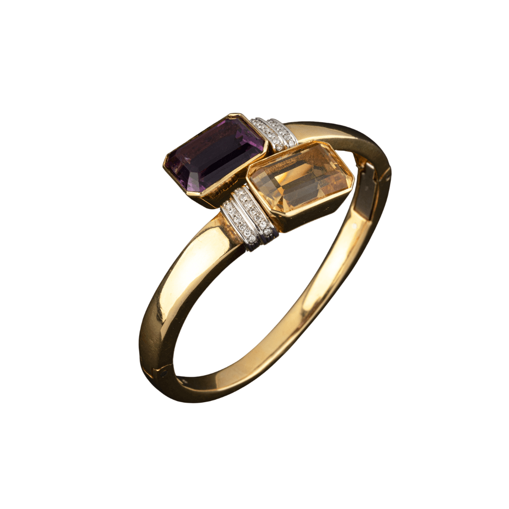 Bracelet DAMIANI en or jaune, topaze, améthyste et diamants