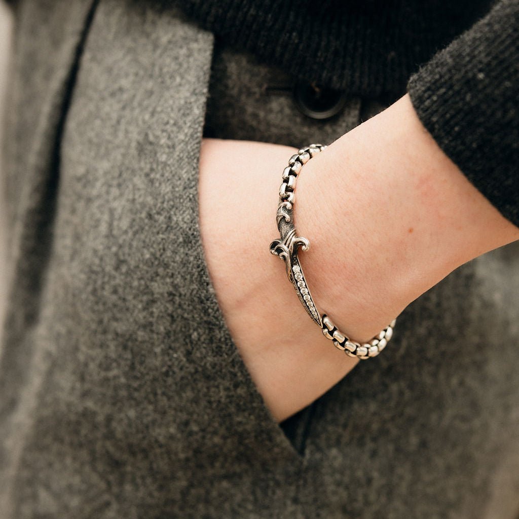 Bracelet DAVID YURMAN "Waves Dagger" en argent et diamants - Castafiore