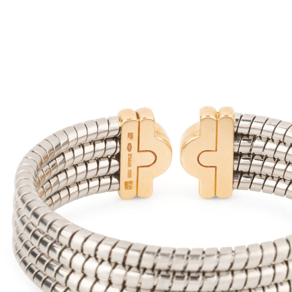 Bracelet de la Maison Bvlgari,collection Parentesi en acier et or jaune - Castafiore
