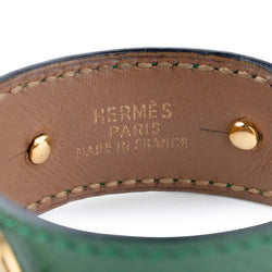 Bracelet de la maison Hermès en cuir et métal doré - Castafiore