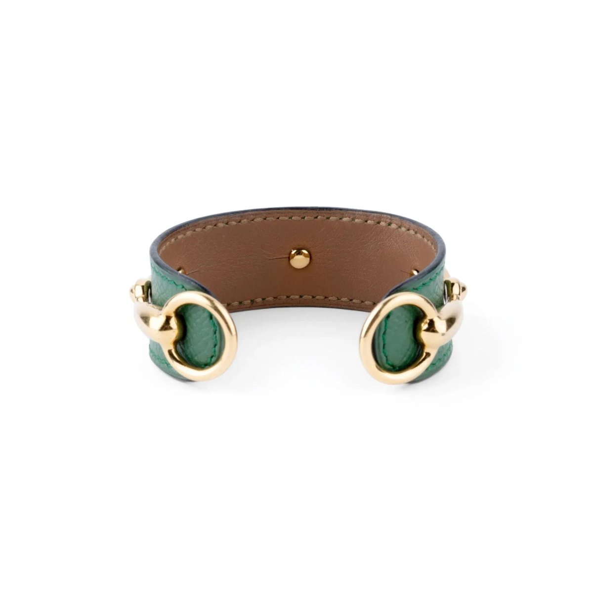 Bracelet de la maison Hermès en cuir et métal doré - Castafiore