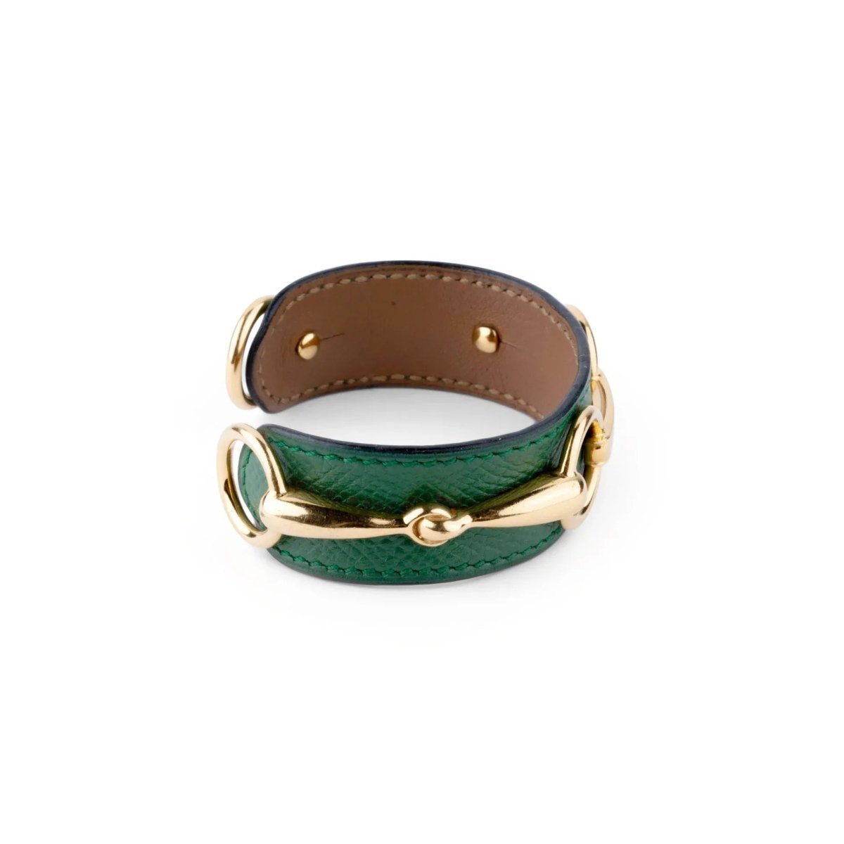 Bracelet de la maison Hermès en cuir et métal doré - Castafiore