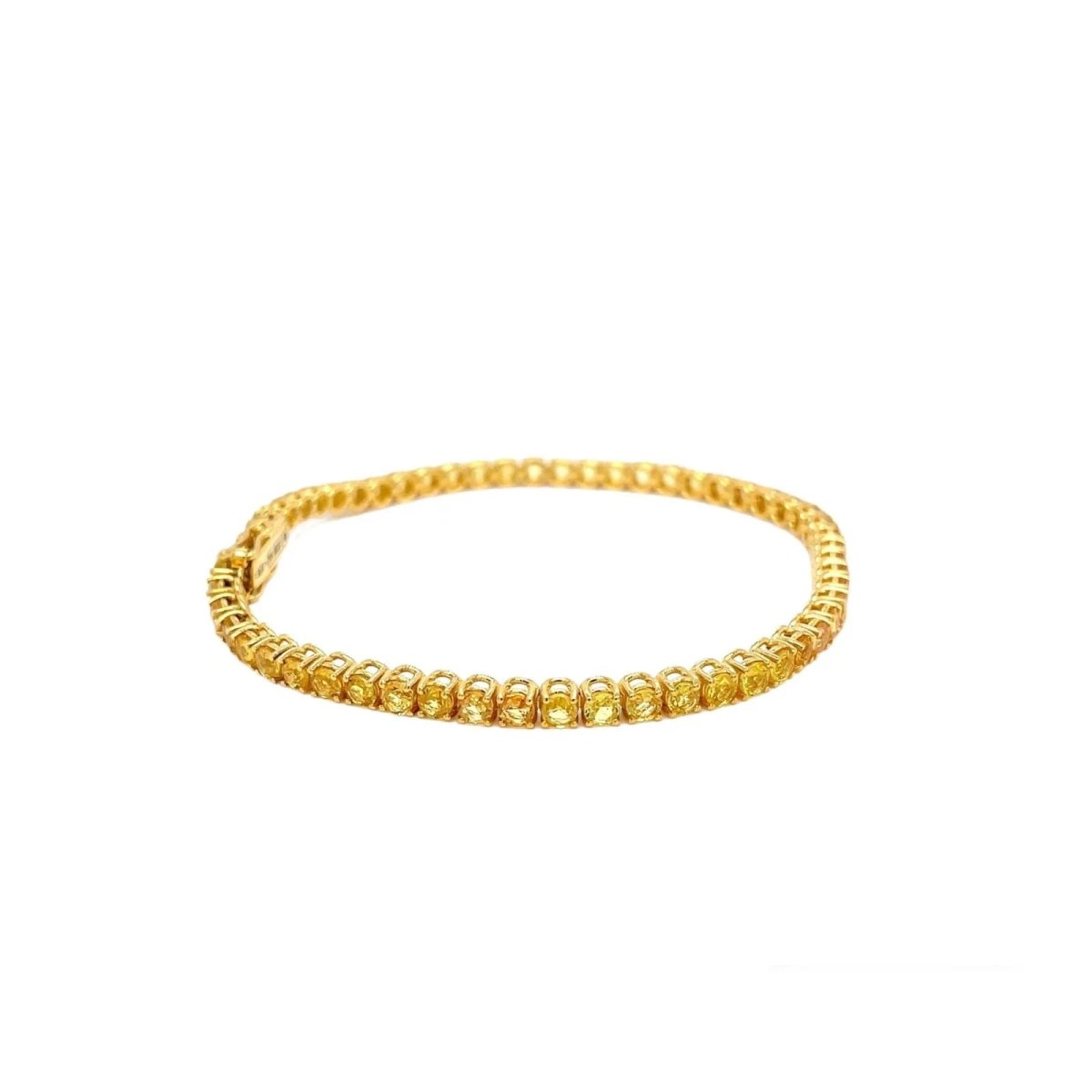 Bracelet de tennis en or avec saphir jaune naturel (CTW 6.5) - Castafiore