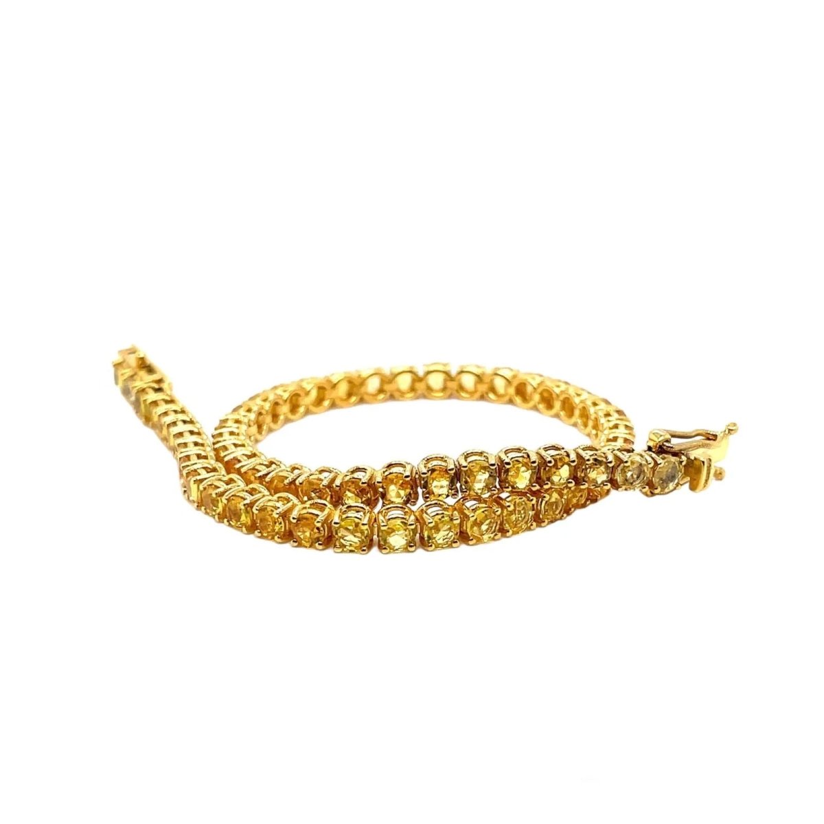 Bracelet de tennis en or avec saphir jaune naturel (CTW 6.5) - Castafiore