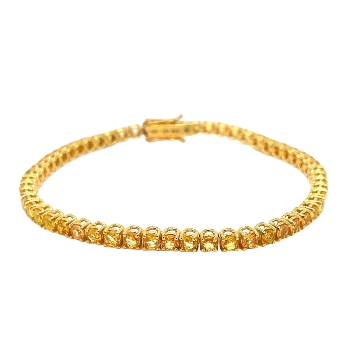 Bracelet de tennis en or avec saphir jaune naturel (CTW 6.5) - Castafiore