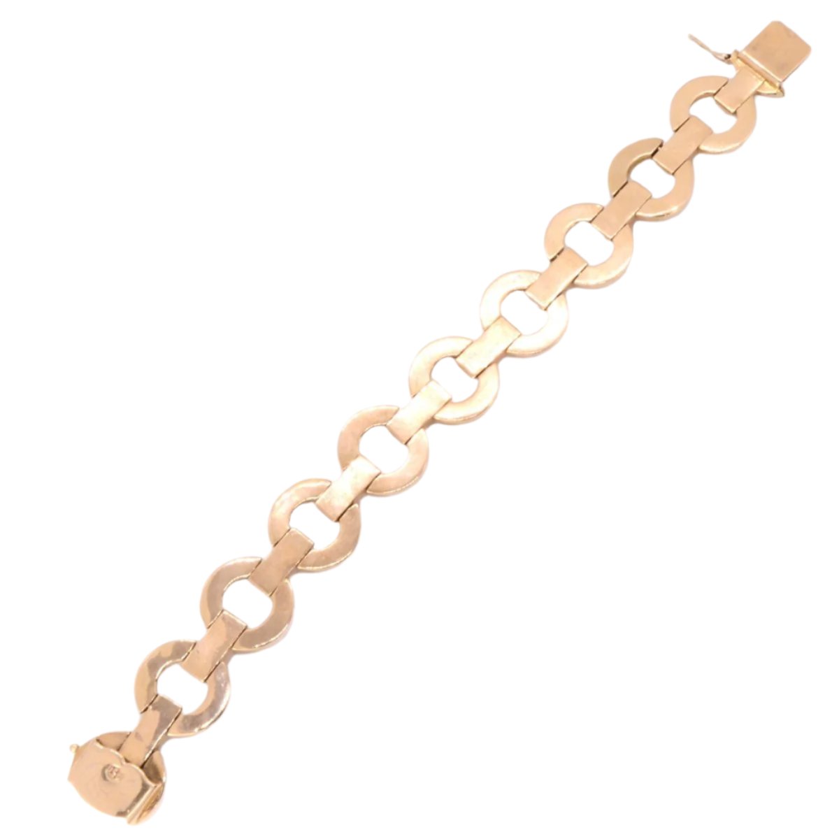 BRACELET DES ANNEES 40, OR ROSE LISSE - Castafiore