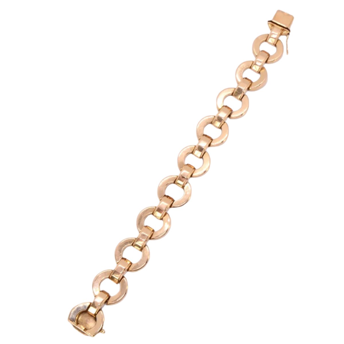 BRACELET DES ANNEES 40, OR ROSE LISSE - Castafiore