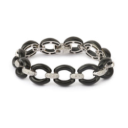 Bracelet Diamants Céramique Or Gris 18 Carats - Castafiore