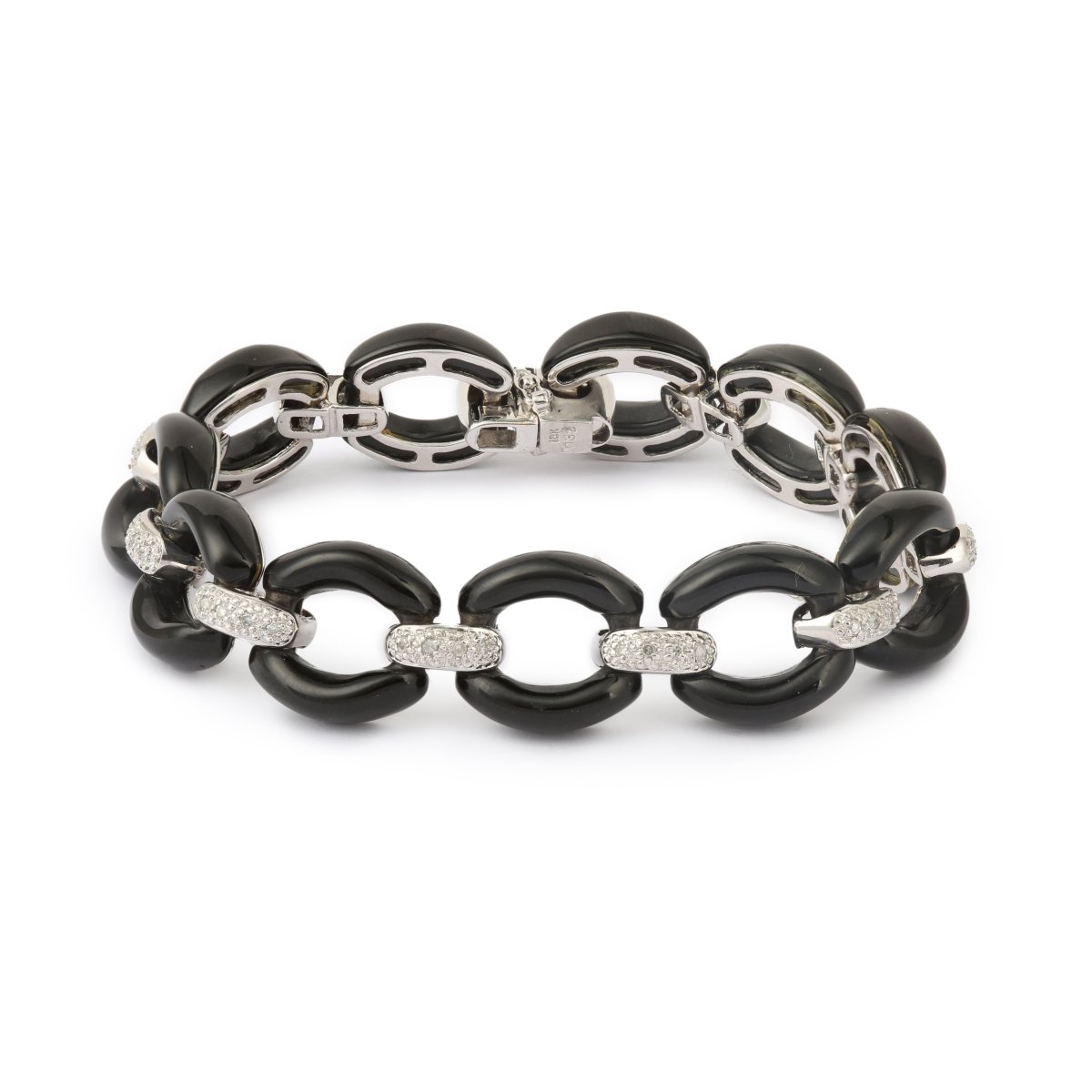 Bracelet Diamants Céramique Or Gris 18 Carats - Castafiore