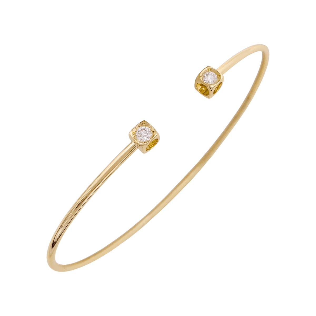 Bracelet Dinh Van, "Le Cube Diamant" en or jaune et diamants. - Castafiore