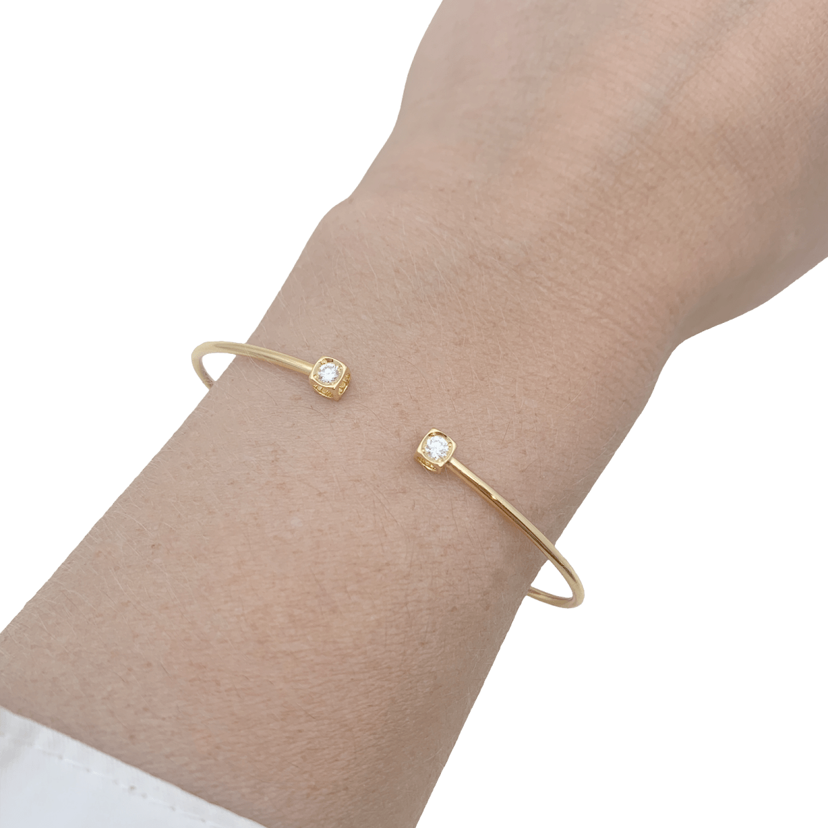 Bracelet Dinh Van, "Le Cube Diamant" en or jaune et diamants. - Castafiore