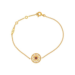 Bracelet DIOR "Rose des vents" en or jaune, nacre et rubis - Castafiore