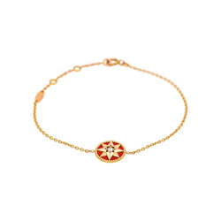 Bracelet DIOR "Rose des vents" en or rose, céramique et diamant - Castafiore