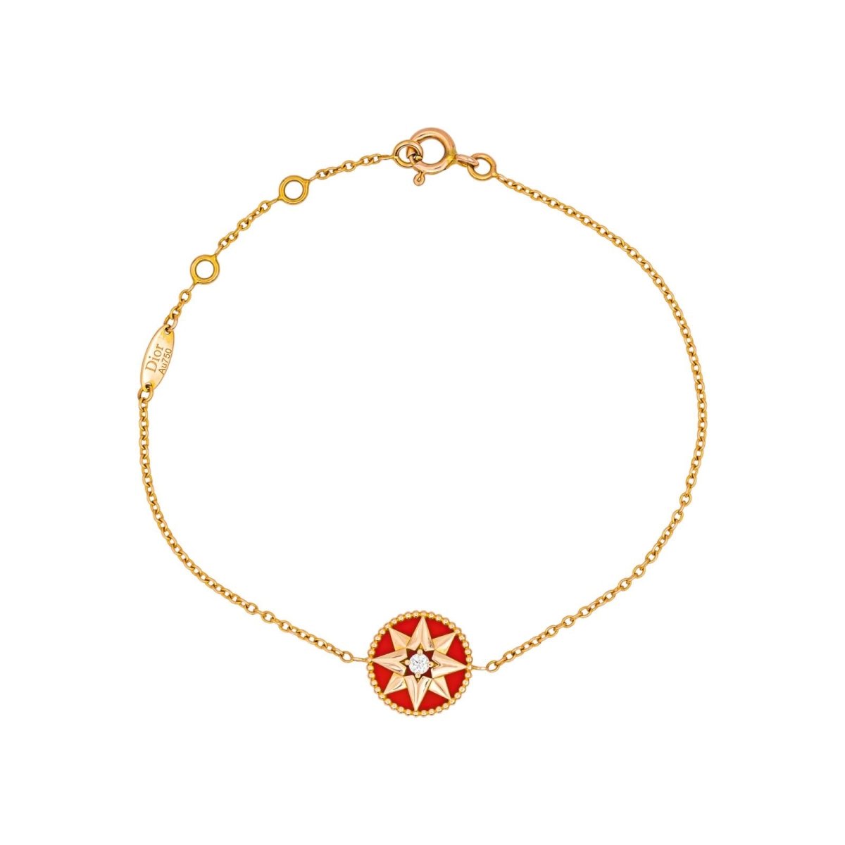 Bracelet DIOR "Rose des vents" en or rose, céramique et diamant - Castafiore