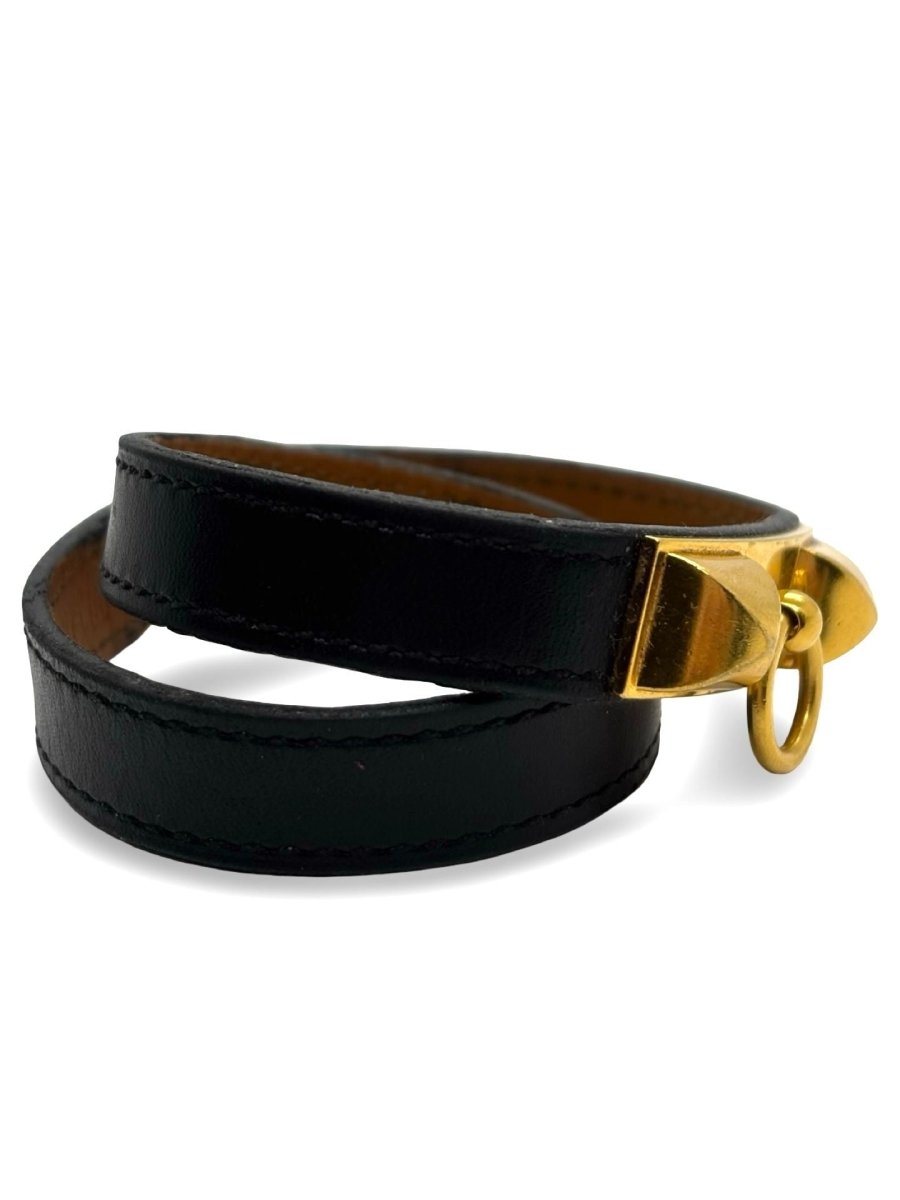 Bracelet double tour Hermès Rivale plaqué or - Castafiore