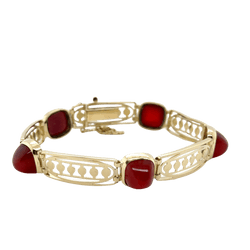 Bracelet EDYAD Art déco en or jaune et cornaline - Castafiore