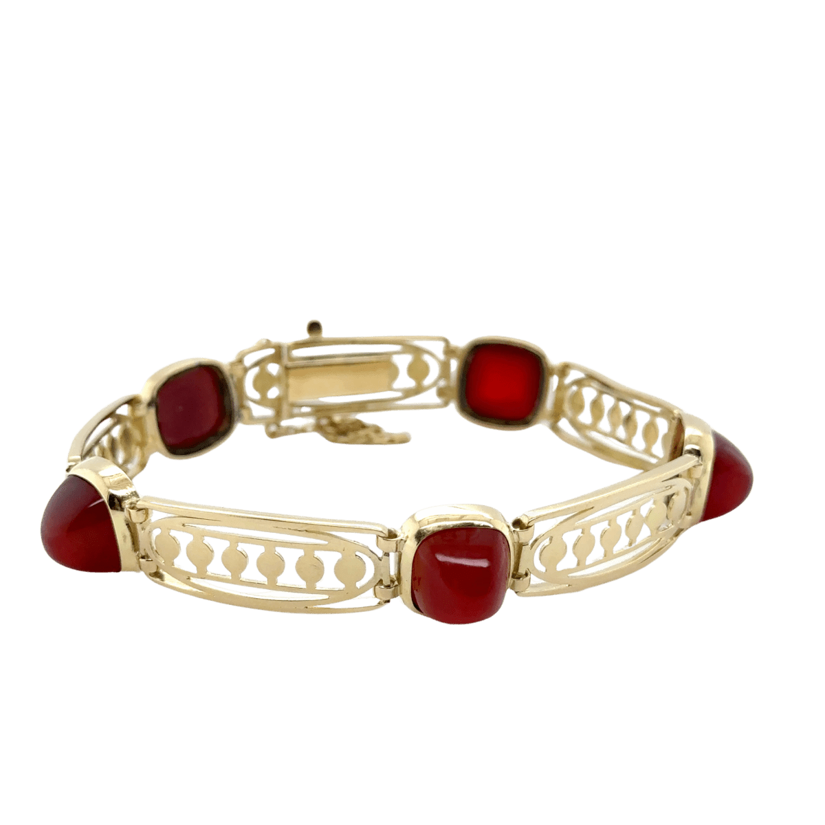 Bracelet EDYAD Art déco en or jaune et cornaline - Castafiore