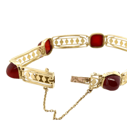 Bracelet EDYAD Art déco en or jaune et cornaline - Castafiore