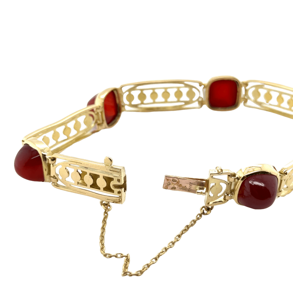 Bracelet EDYAD Art déco en or jaune et cornaline - Castafiore