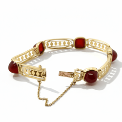 Bracelet EDYAD Art déco en or jaune et cornaline - Castafiore