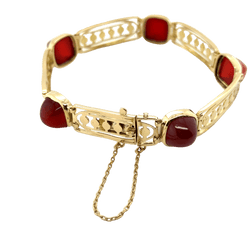 Bracelet EDYAD Art déco en or jaune et cornaline - Castafiore