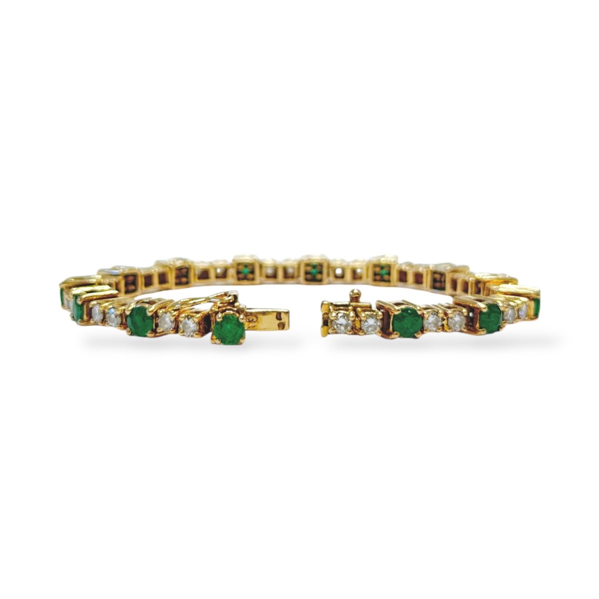 Bracelet émeraudes et ligne de diamants - Castafiore