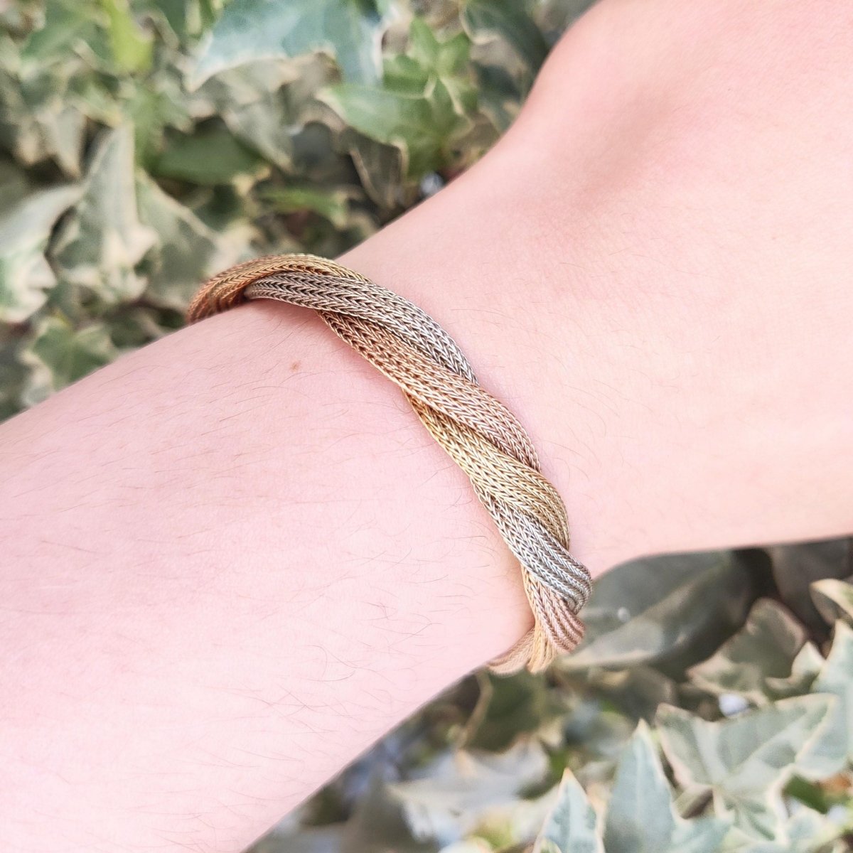 Bracelet en 3 ors tressé - Castafiore