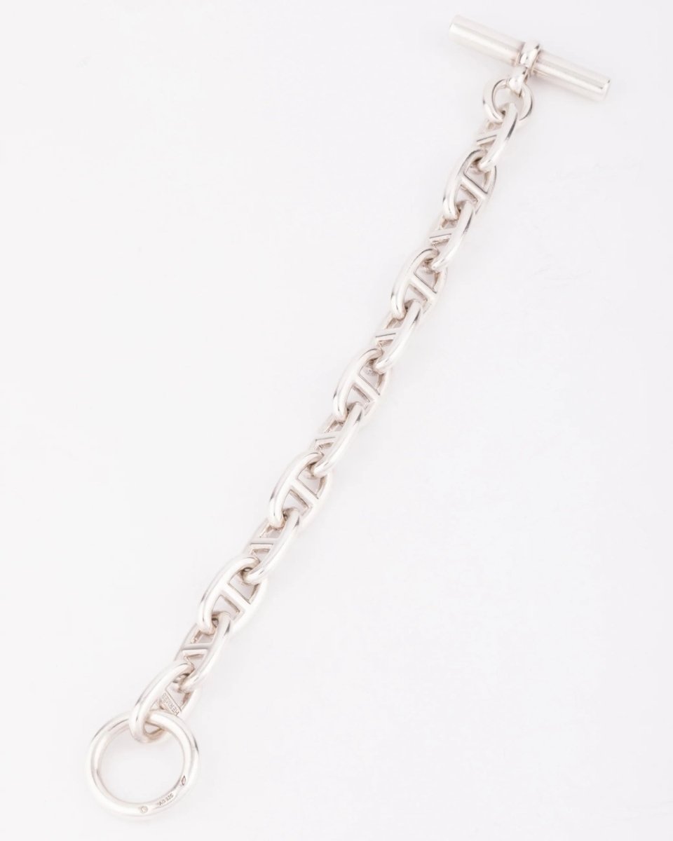 Bracelet en argent de la maison Hermés modèle chaine d'ancre - Castafiore