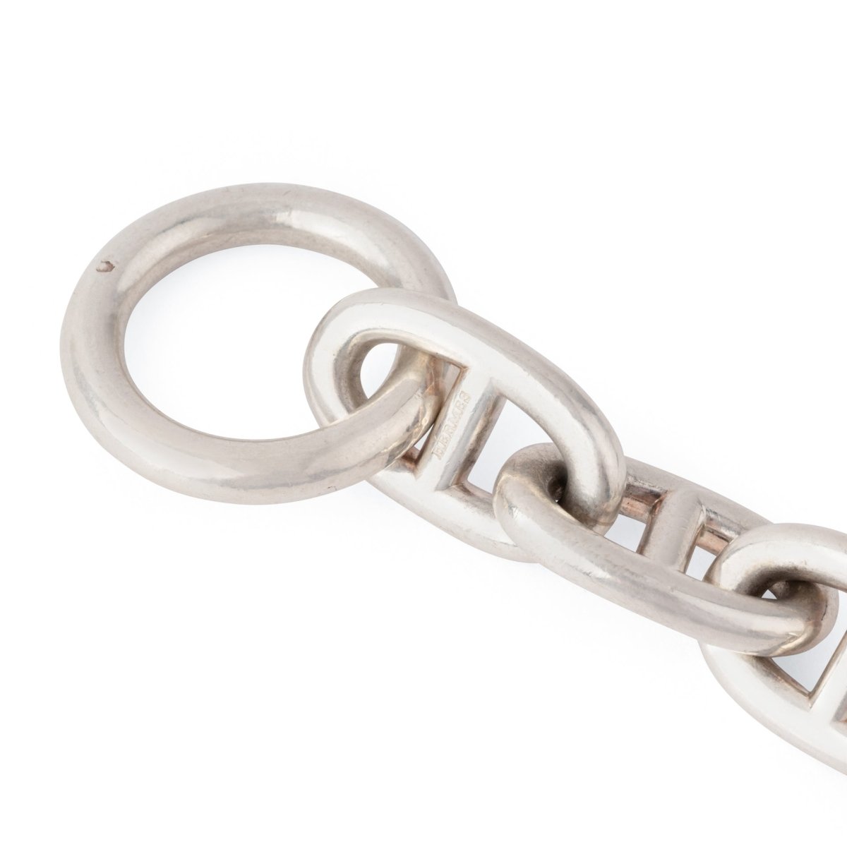 Bracelet en argent de la maison Hermès modèle iconique chaine d'ancre. - Castafiore