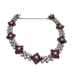 Bracelet en or 18 carats avec diamants et rubis naturels - Castafiore