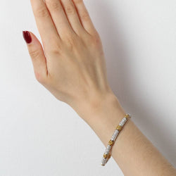 Bracelet en or bicolore 18K avec diamants et saphirs bleus - Castafiore