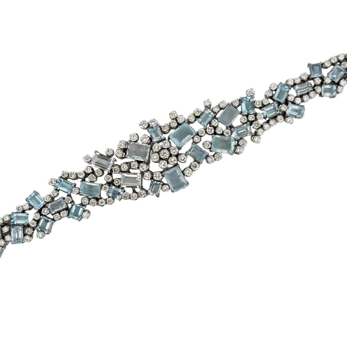Bracelet en or blanc, aigues-marines et diamants - Castafiore