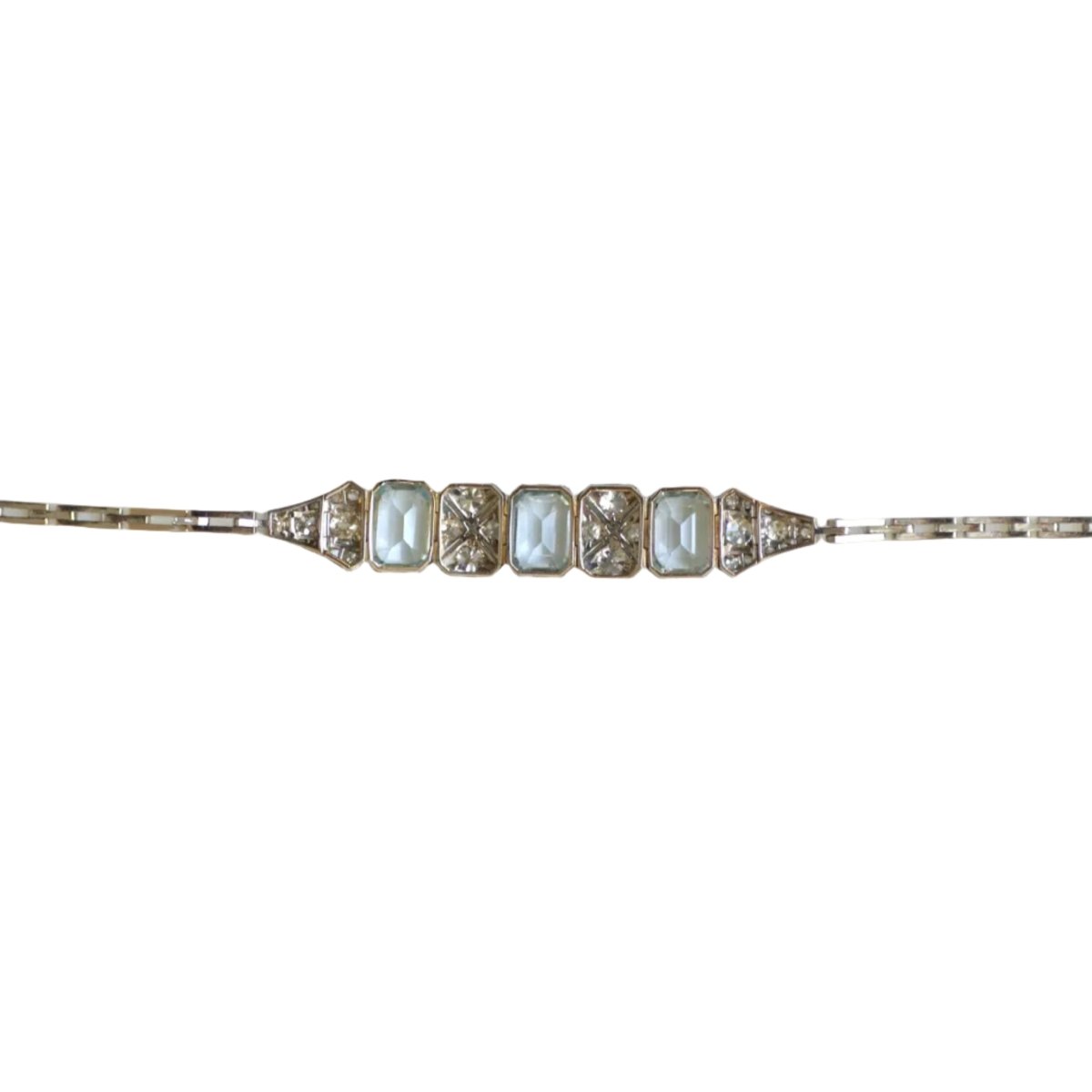 Bracelet en or blanc, aigues-marines et diamants - Castafiore