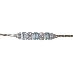 Bracelet en or blanc, aigues-marines et diamants - Castafiore