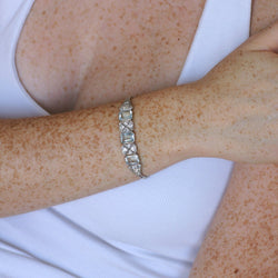 Bracelet en or blanc, aigues-marines et diamants - Castafiore