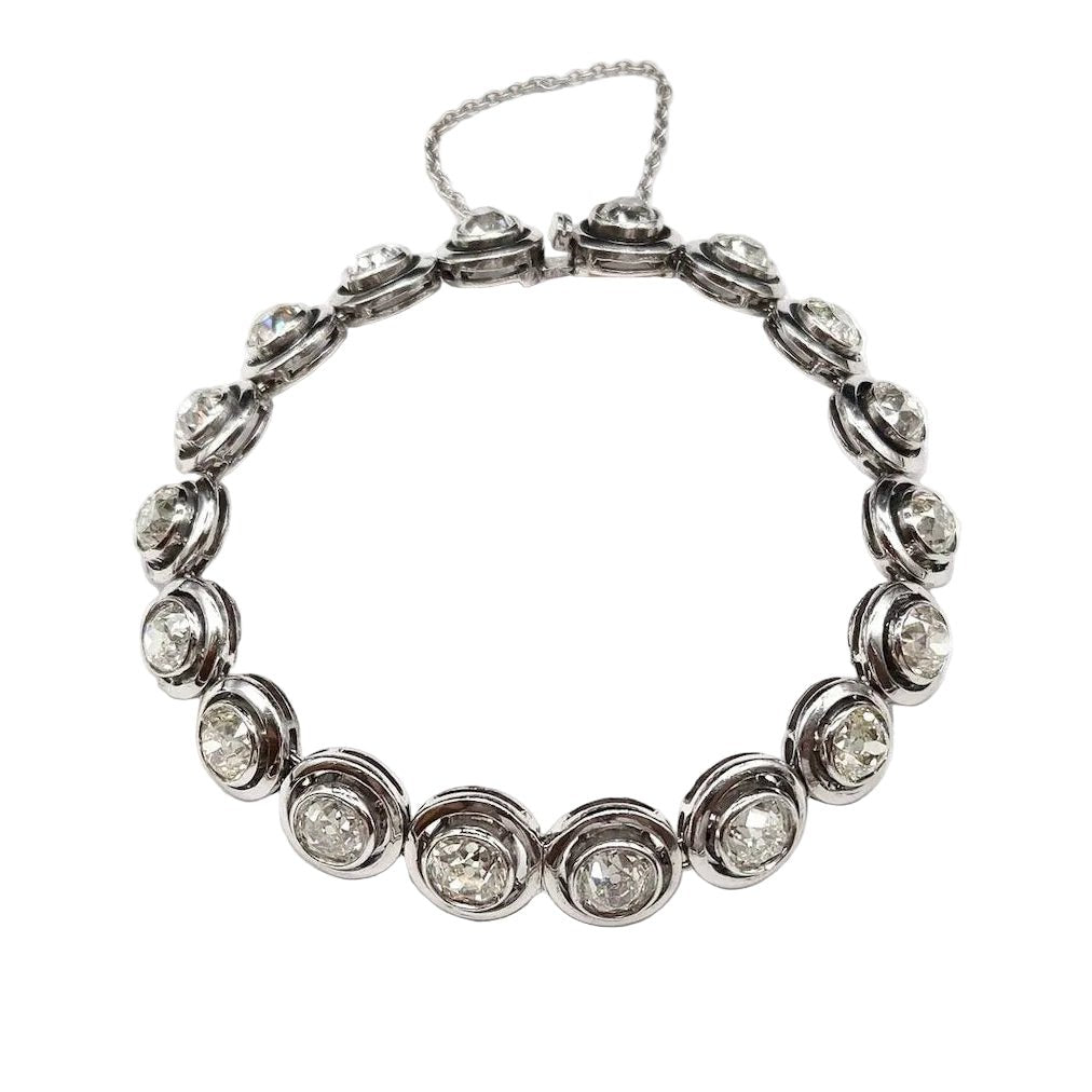 Bracelet en or blanc, argent et diamants - Castafiore