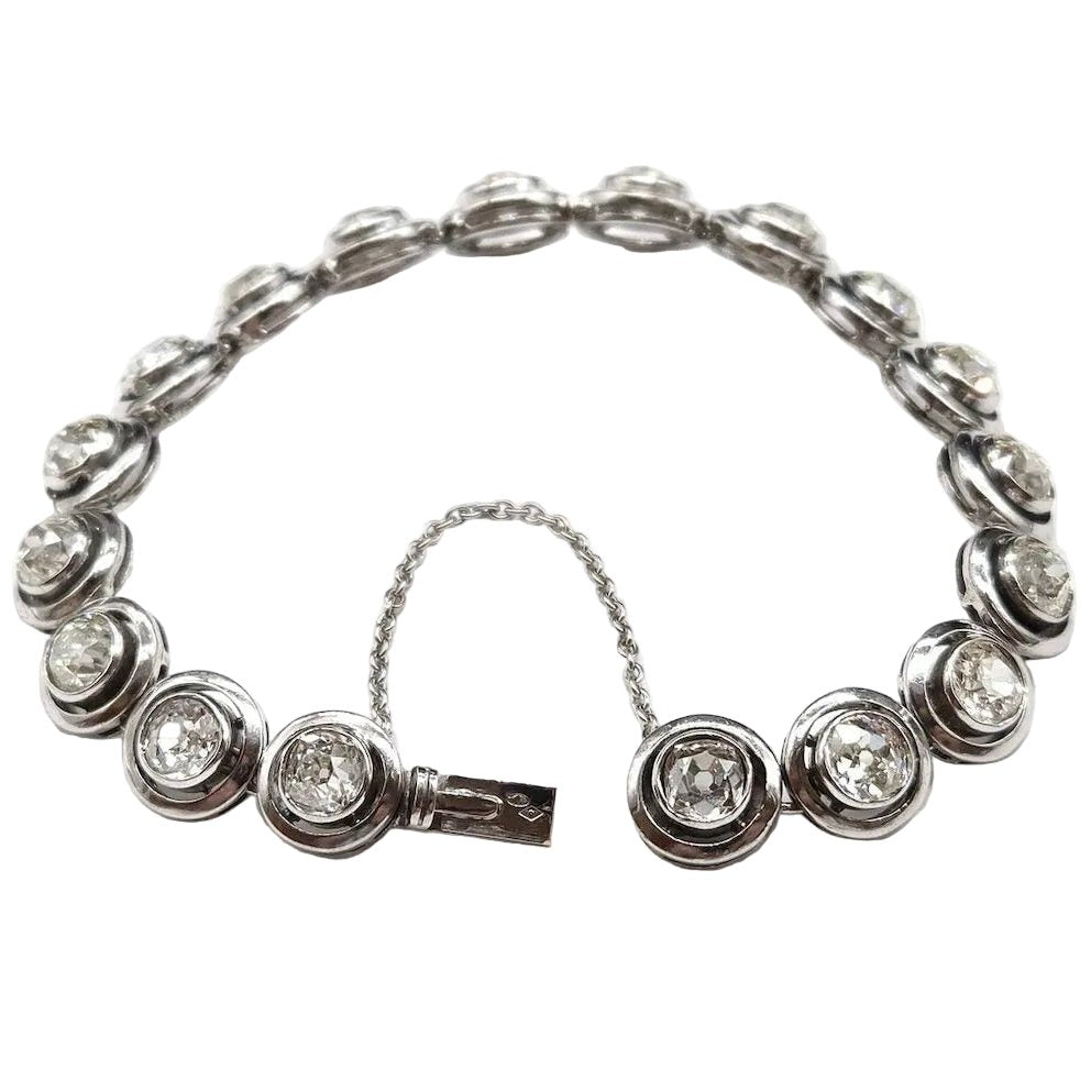 Bracelet en or blanc, argent et diamants - Castafiore